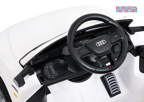 Audi SQ8 4x4 na akumulator - biały, 4x35W 12V/9Ah, pilot, EVA, LED, ekoskóra, pas, panel muzyczny [HZB-SQ8]