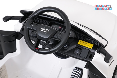 Audi SQ8 4x4 na akumulator - biały, 4x35W 12V/9Ah, pilot, EVA, LED, ekoskóra, pas, panel muzyczny [HZB-SQ8]
