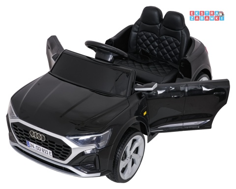Audi SQ8 4x4 na akumulator - czarny, 4x35W 12V/9Ah, pilot, EVA, LED, ekoskóra, pas, panel muzyczny [HZB-SQ8]