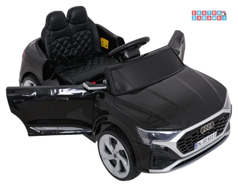 Audi SQ8 4x4 na akumulator - czarny, 4x35W 12V/9Ah, pilot, EVA, LED, ekoskóra, pas, panel muzyczny [HZB-SQ8]