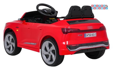 Audi SQ8 4x4 na akumulator - czerwony, 4x35W 12V/9Ah, pilot, EVA, LED, ekoskóra, pas, panel muzyczny [HZB-SQ8]