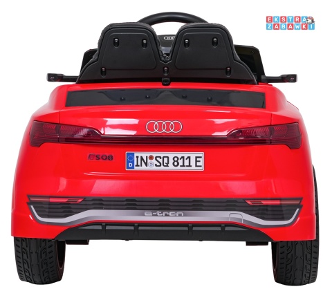 Audi SQ8 4x4 na akumulator - czerwony, 4x35W 12V/9Ah, pilot, EVA, LED, ekoskóra, pas, panel muzyczny [HZB-SQ8]