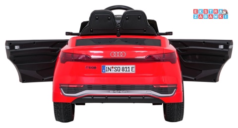 Audi SQ8 4x4 na akumulator - czerwony, 4x35W 12V/9Ah, pilot, EVA, LED, ekoskóra, pas, panel muzyczny [HZB-SQ8]