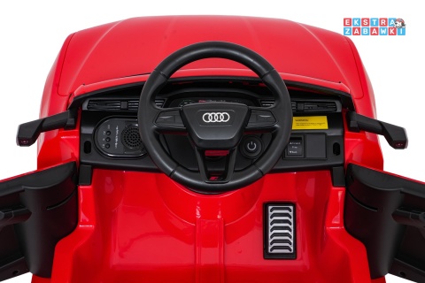 Audi SQ8 4x4 na akumulator - czerwony, 4x35W 12V/9Ah, pilot, EVA, LED, ekoskóra, pas, panel muzyczny [HZB-SQ8]