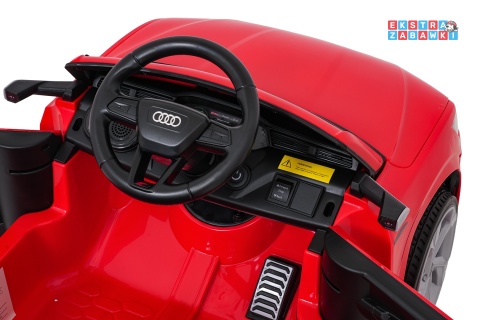 Audi SQ8 4x4 na akumulator - czerwony, 4x35W 12V/9Ah, pilot, EVA, LED, ekoskóra, pas, panel muzyczny [HZB-SQ8]