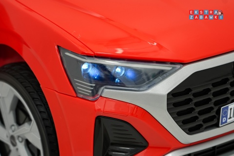 Audi SQ8 4x4 na akumulator - czerwony, 4x35W 12V/9Ah, pilot, EVA, LED, ekoskóra, pas, panel muzyczny [HZB-SQ8]