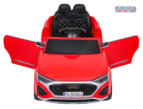 Audi SQ8 4x4 na akumulator - czerwony, 4x35W 12V/9Ah, pilot, EVA, LED, ekoskóra, pas, panel muzyczny [HZB-SQ8]