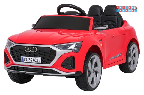 Audi SQ8 4x4 na akumulator - czerwony, 4x35W 12V/9Ah, pilot, EVA, LED, ekoskóra, pas, panel muzyczny [HZB-SQ8]