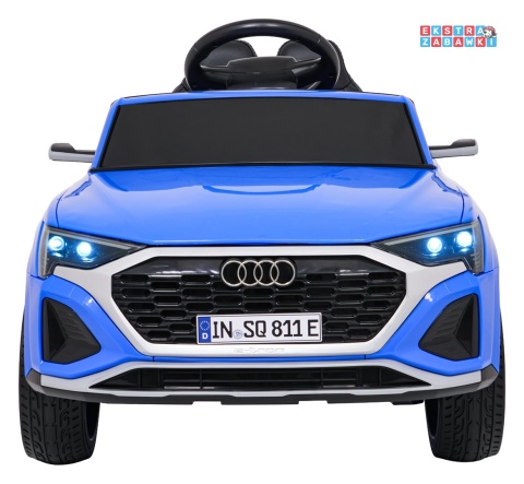 Audi SQ8 4x4 na akumulator - niebieski, 4x35W 12V/9Ah, pilot, EVA, LED, ekoskóra, pas, panel muzyczny [HZB-SQ8]