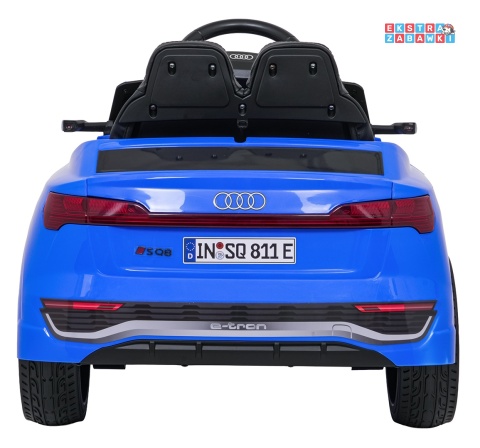 Audi SQ8 4x4 na akumulator - niebieski, 4x35W 12V/9Ah, pilot, EVA, LED, ekoskóra, pas, panel muzyczny [HZB-SQ8]