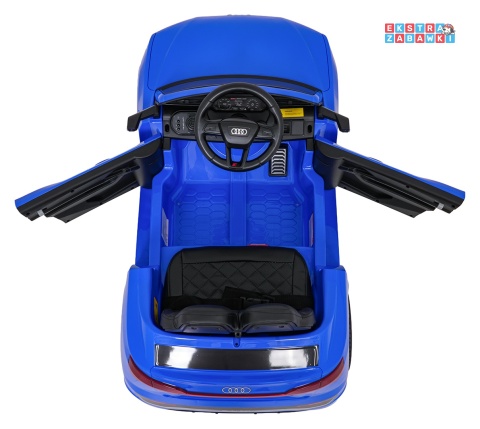 Audi SQ8 4x4 na akumulator - niebieski, 4x35W 12V/9Ah, pilot, EVA, LED, ekoskóra, pas, panel muzyczny [HZB-SQ8]