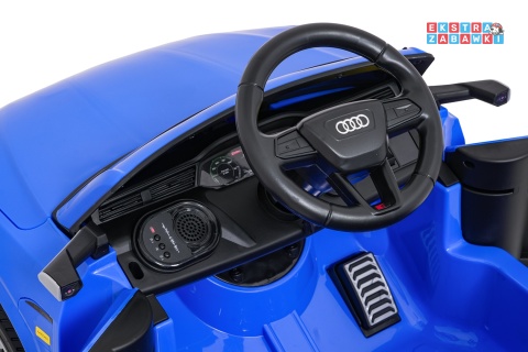 Audi SQ8 4x4 na akumulator - niebieski, 4x35W 12V/9Ah, pilot, EVA, LED, ekoskóra, pas, panel muzyczny [HZB-SQ8]