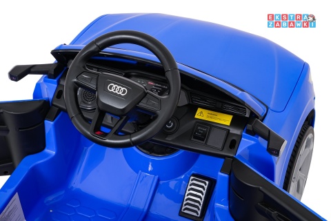 Audi SQ8 4x4 na akumulator - niebieski, 4x35W 12V/9Ah, pilot, EVA, LED, ekoskóra, pas, panel muzyczny [HZB-SQ8]