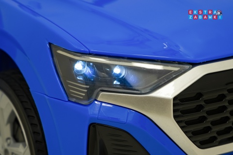 Audi SQ8 4x4 na akumulator - niebieski, 4x35W 12V/9Ah, pilot, EVA, LED, ekoskóra, pas, panel muzyczny [HZB-SQ8]