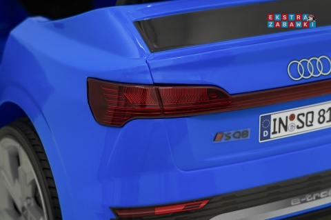 Audi SQ8 4x4 na akumulator - niebieski, 4x35W 12V/9Ah, pilot, EVA, LED, ekoskóra, pas, panel muzyczny [HZB-SQ8]