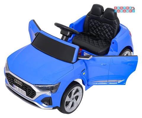 Audi SQ8 4x4 na akumulator - niebieski, 4x35W 12V/9Ah, pilot, EVA, LED, ekoskóra, pas, panel muzyczny [HZB-SQ8]