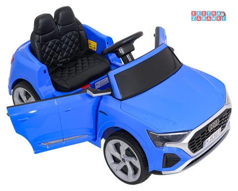 Audi SQ8 4x4 na akumulator - niebieski, 4x35W 12V/9Ah, pilot, EVA, LED, ekoskóra, pas, panel muzyczny [HZB-SQ8]