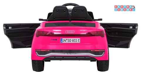 Audi SQ8 4x4 na akumulator - różowy, 4x35W 12V/9Ah, pilot, EVA, LED, ekoskóra, pas, panel muzyczny [HZB-SQ8]