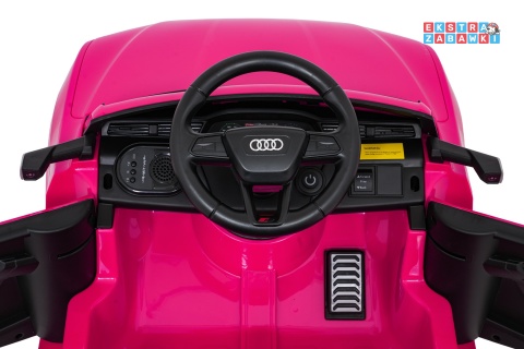 Audi SQ8 4x4 na akumulator - różowy, 4x35W 12V/9Ah, pilot, EVA, LED, ekoskóra, pas, panel muzyczny [HZB-SQ8]