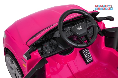 Audi SQ8 4x4 na akumulator - różowy, 4x35W 12V/9Ah, pilot, EVA, LED, ekoskóra, pas, panel muzyczny [HZB-SQ8]
