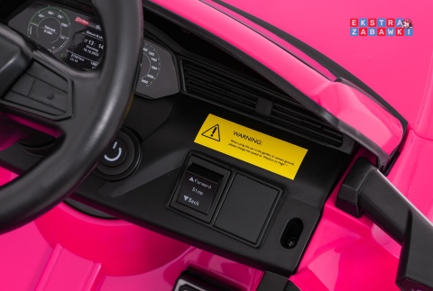 Audi SQ8 4x4 na akumulator - różowy, 4x35W 12V/9Ah, pilot, EVA, LED, ekoskóra, pas, panel muzyczny [HZB-SQ8]
