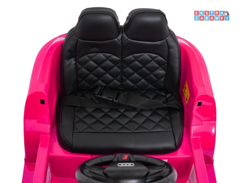 Audi SQ8 4x4 na akumulator - różowy, 4x35W 12V/9Ah, pilot, EVA, LED, ekoskóra, pas, panel muzyczny [HZB-SQ8]