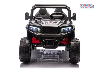 Buggy 6-kołowy z kiprą XB-1038A na akumulator - czarny, 4x200W 24V/7Ah, pilot, EVA, LED, ekoskóra, pas [31823]