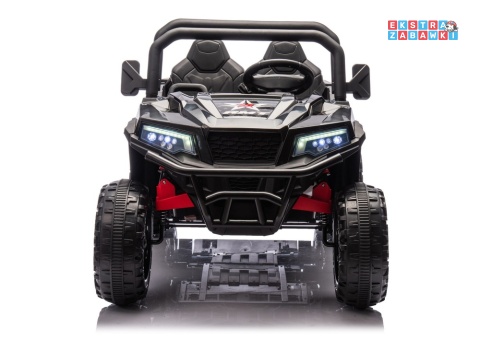 Buggy 6-kołowy z kiprą XB-1038A na akumulator - czarny, 4x200W 24V/7Ah, pilot, EVA, LED, ekoskóra, pas [31823]