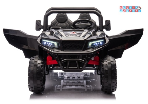 Buggy 6-kołowy z kiprą XB-1038A na akumulator - czarny, 4x200W 24V/7Ah, pilot, EVA, LED, ekoskóra, pas [31823]
