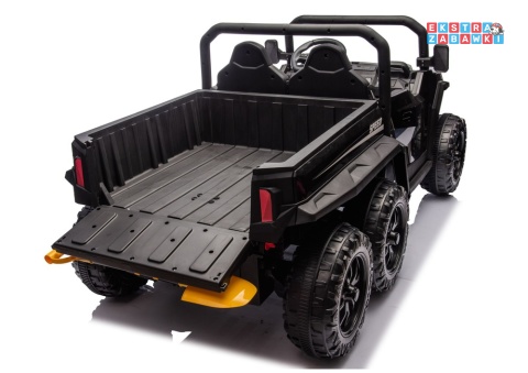 Buggy 6-kołowy z kiprą XB-1038A na akumulator - czarny, 4x200W 24V/7Ah, pilot, EVA, LED, ekoskóra, pas [31823]