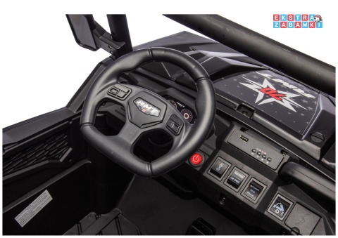 Buggy 6-kołowy z kiprą XB-1038A na akumulator - czarny, 4x200W 24V/7Ah, pilot, EVA, LED, ekoskóra, pas [31823]