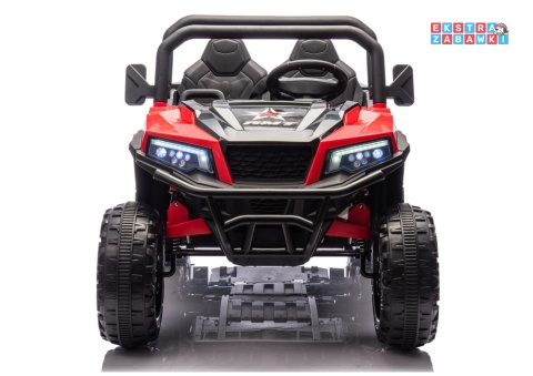 Buggy 6-kołowy z kiprą XB-1038A na akumulator - czerwony, 4x200W 24V/7Ah, pilot, EVA, LED, ekoskóra, pas [31822]