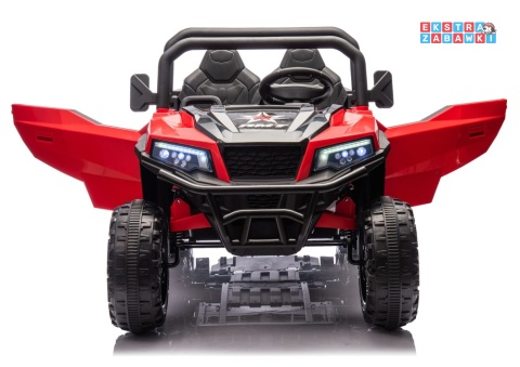 Buggy 6-kołowy z kiprą XB-1038A na akumulator - czerwony, 4x200W 24V/7Ah, pilot, EVA, LED, ekoskóra, pas [31822]