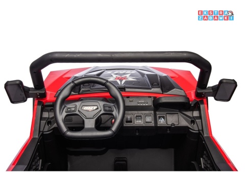 Buggy 6-kołowy z kiprą XB-1038A na akumulator - czerwony, 4x200W 24V/7Ah, pilot, EVA, LED, ekoskóra, pas [31822]