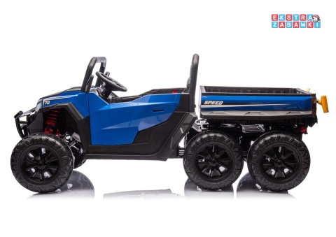 Buggy 6-kołowy z kiprą XB-1038A na akumulator - niebieski, 4x200W 24V/7Ah, pilot, EVA, LED, ekoskóra, pas [31820]