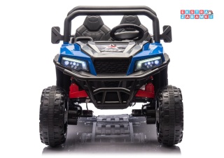 Buggy 6-kołowy z kiprą XB-1038A na akumulator - niebieski, 4x200W 24V/7Ah, pilot, EVA, LED, ekoskóra, pas [31820]