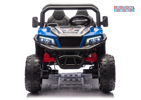 Buggy 6-kołowy z kiprą XB-1038A na akumulator - niebieski, 4x200W 24V/7Ah, pilot, EVA, LED, ekoskóra, pas [31820]