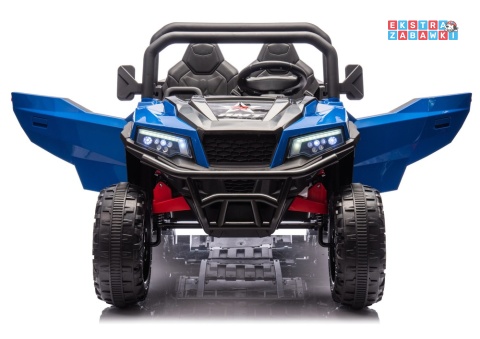 Buggy 6-kołowy z kiprą XB-1038A na akumulator - niebieski, 4x200W 24V/7Ah, pilot, EVA, LED, ekoskóra, pas [31820]