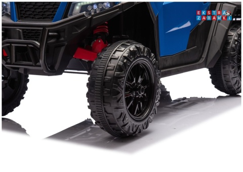 Buggy 6-kołowy z kiprą XB-1038A na akumulator - niebieski, 4x200W 24V/7Ah, pilot, EVA, LED, ekoskóra, pas [31820]