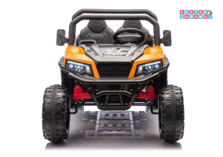 Buggy 6-kołowy z kiprą XB-1038A na akumulator - pomarańczowy, 4x200W 24V/7Ah, pilot, EVA, LED, ekoskóra, pas [31821]