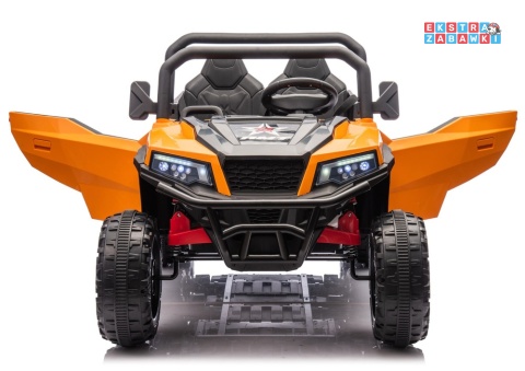 Buggy 6-kołowy z kiprą XB-1038A na akumulator - pomarańczowy, 4x200W 24V/7Ah, pilot, EVA, LED, ekoskóra, pas [31821]