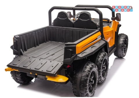 Buggy 6-kołowy z kiprą XB-1038A na akumulator - pomarańczowy, 4x200W 24V/7Ah, pilot, EVA, LED, ekoskóra, pas [31821]