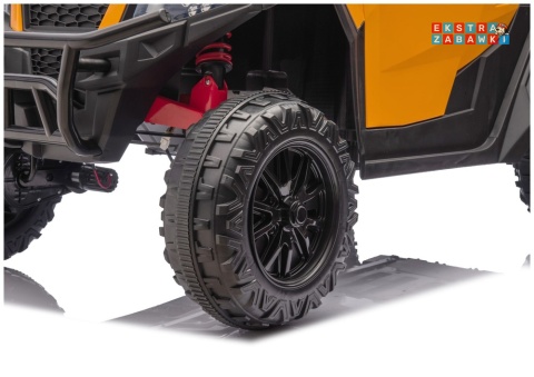 Buggy 6-kołowy z kiprą XB-1038A na akumulator - pomarańczowy, 4x200W 24V/7Ah, pilot, EVA, LED, ekoskóra, pas [31821]