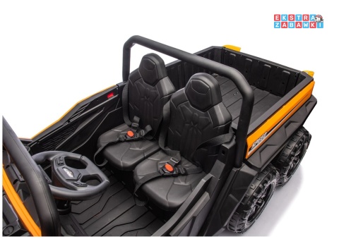 Buggy 6-kołowy z kiprą XB-1038A na akumulator - pomarańczowy, 4x200W 24V/7Ah, pilot, EVA, LED, ekoskóra, pas [31821]