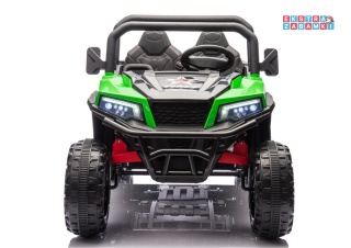 Buggy 6-kołowy z kiprą XB-1038A na akumulator - zielony, 4x200W 24V/7Ah, pilot, EVA, LED, ekoskóra, pas [31824]