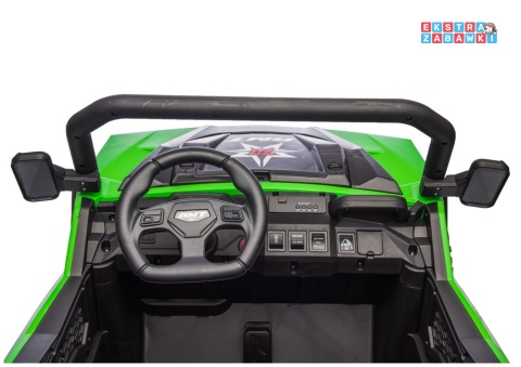 Buggy 6-kołowy z kiprą XB-1038A na akumulator - zielony, 4x200W 24V/7Ah, pilot, EVA, LED, ekoskóra, pas [31824]