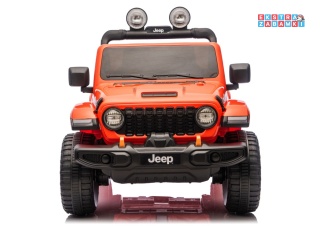 Jeep Rubicon DK-JWR556 na akumulator - pomarańczowy, 4x200W 24V/7Ah, pilot, EVA, LED, ekoskóra, pas panel muzyczny [29167]
