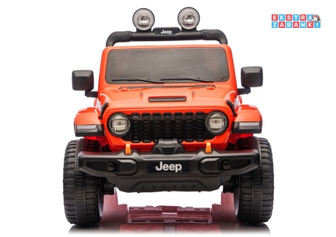 Jeep Rubicon DK-JWR556 na akumulator - pomarańczowy, 4x200W 24V/7Ah, pilot, EVA, LED, ekoskóra, pas panel muzyczny [29167]