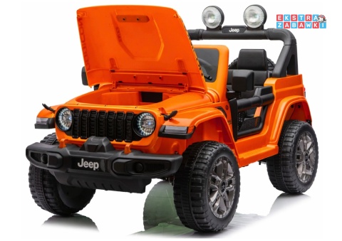 Jeep Rubicon DK-JWR556 na akumulator - pomarańczowy, 4x200W 24V/7Ah, pilot, EVA, LED, ekoskóra, pas panel muzyczny [29167]