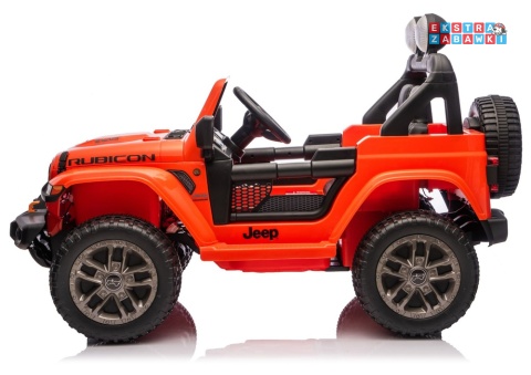 Jeep Rubicon DK-JWR556 na akumulator - pomarańczowy, 4x200W 24V/7Ah, pilot, EVA, LED, ekoskóra, pas panel muzyczny [29167]
